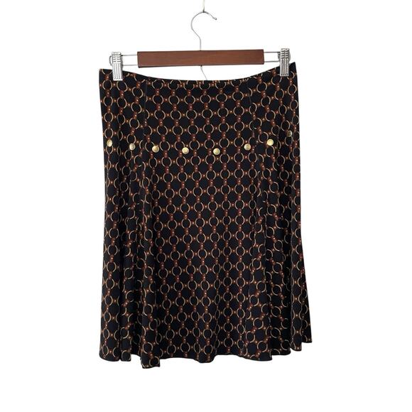 Evo Vorro A-Line Skirt Geometric Chain Design Womens M Vintage Inspired Y2K 90s - Picture 3 of 8